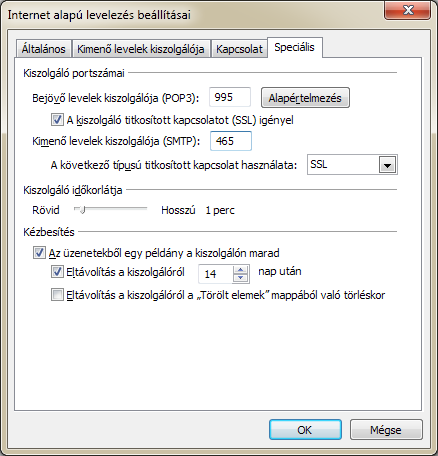 Speciális beállítások